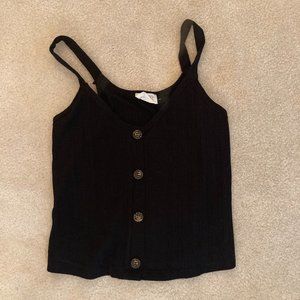 Cute black tank with buttons